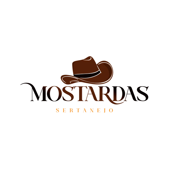 Os Mostardas — logótipo com chapéu de cowboy e a palavra Sertanejo